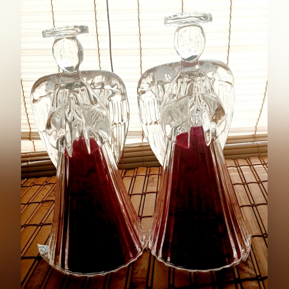 Vintage Pair of Angel Candleholders by St. George Crystal - Picture 5 of 6